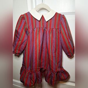 Vintage 80s Striped Dress with Ruffle Hem (3T/4T)